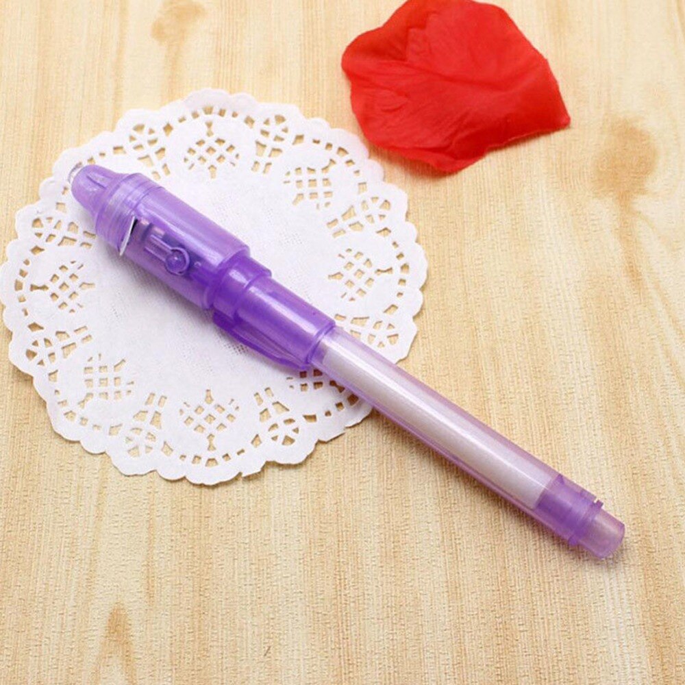 1PC Multifunktions Unsichtbare UV LED Stift Tinte Geheimnis Marker Stift Mit Ultra violett LED Schwarz licht Lernen Bildung Spielzeug für freundlicher