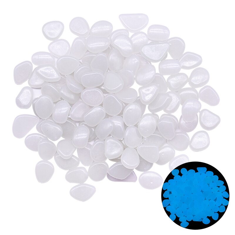 Fish Tank Rocks Glow Multi-Colored Glow in The Dark Pebbles for Fish Tank Aquarium Garden Plant Pots Bonsai Walkway Driveway: 100Pcs / White