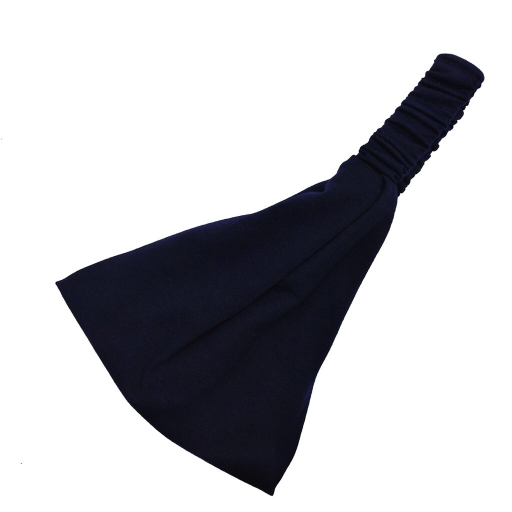 Cinta elástica para el pelo para Mujer, Bandana De Color liso para Yoga, gimnasio, banda para el pelo para el sudor, banda para la cabeza, Buzos deportivos:  navy blue