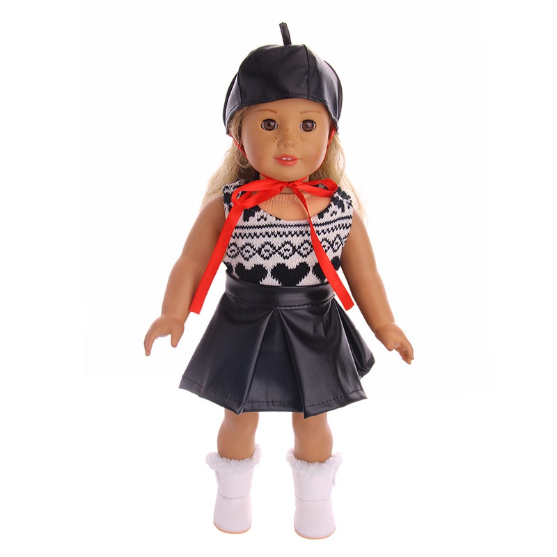 4 unids/set muñeca ropa chaleco camiseta falda Leggings para 18 pulgadas americano y 43 Cm muñeca nacida para generación Navidad bebé niña juguete
