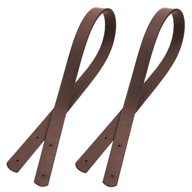 2 stk pu læder håndtaske rem klassisk taske udskifter håndtag bælte lige strip taske tote rem nitte stil tote taske bælte: Rødbrun