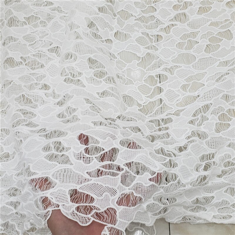 Tela de encaje para vestidos, cordón de guipur clásico, blanco puro, amigable con la piel, Africano, para boda, NN277_R: Popular design3