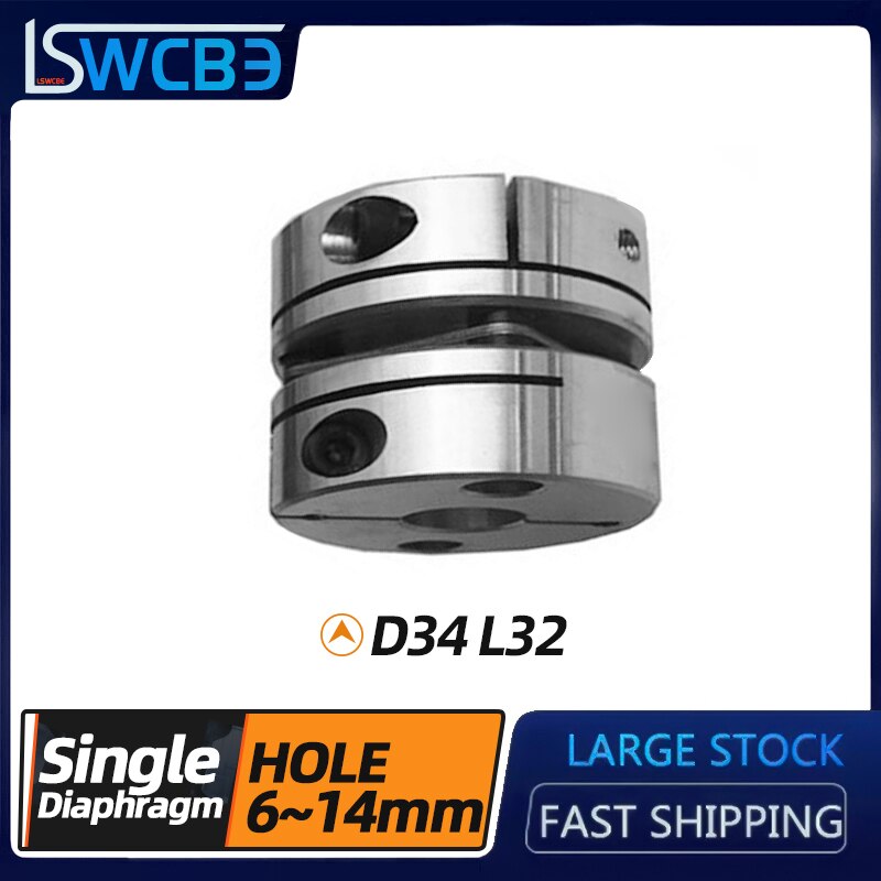 Aluminum alloy D34L32 single diaphragm coupling elastic joint D20mm L20mm ball screw step servo motor encoder computer FA parts