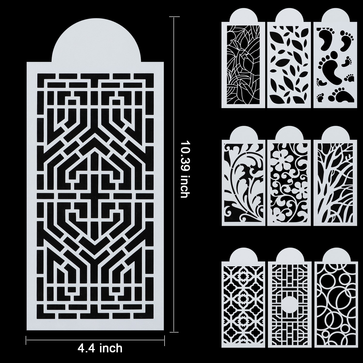 8-Piece Cake Decoration Stencils Set - Reusable Food Grade Plastic Templates For Round Cakes, Cookies, Chocolate & DIY Baking