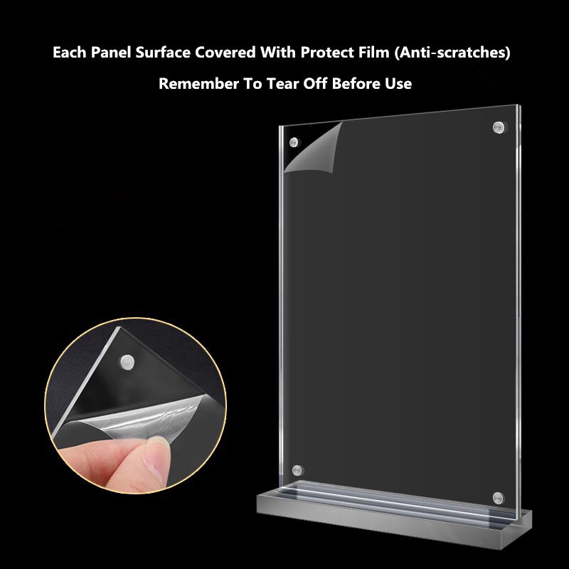 A6 bordplade akryl menu display stativ foto plakat ramme magnetisk menu papir skilt holder counter display stand