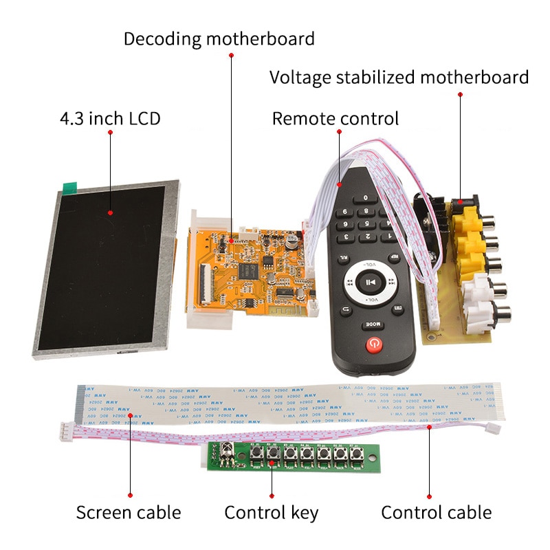 Unisian 4.3 Inch Lcd Decoder Board Bluetooth Video Decoders MP3 MP4 MP5 Multimedia Speler Dts Fm Usb-Disk Sd card Voor Thuis/Auto