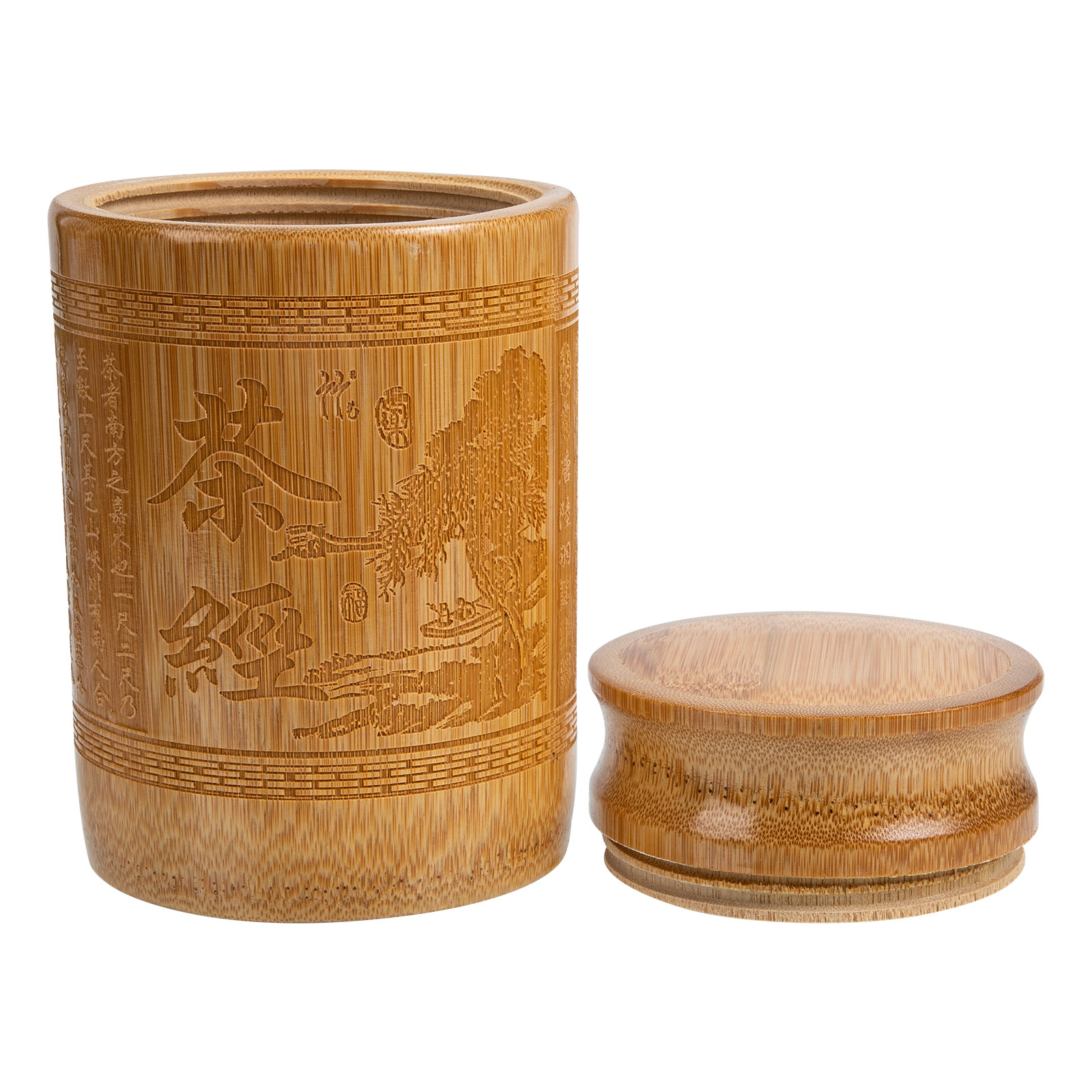 Multi-function Bamboo Tea Container Tea Leaf Storage Jar Natural Style Bamboo Tea Container