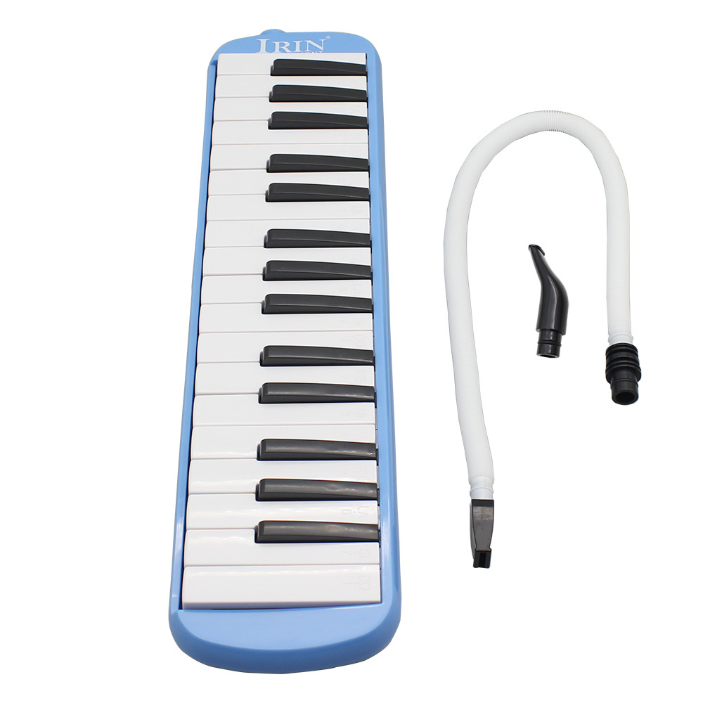 Blue 32-Key Melodica Piano Keyboard Style Musical Instrument Soft Package Harmonica Mouth Organ with Carrying Bag And Mouthpiece
