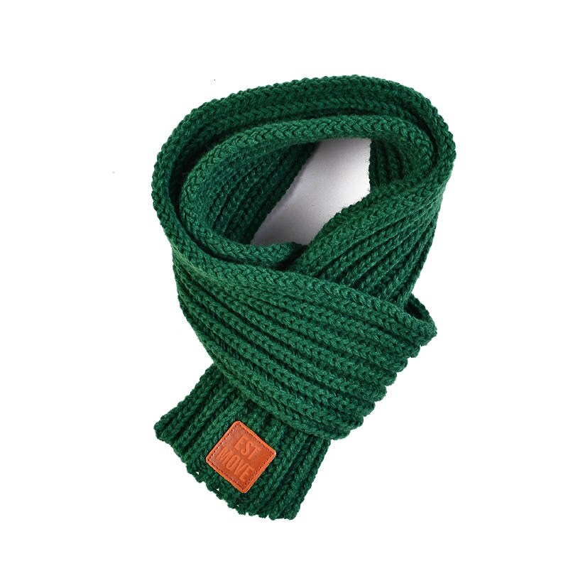 Écharpe d'hiver pour animaux de compagnie, grand foulard en tricot doux pour grands chiens, Bandana chaude pour chiens et chats, écharpe épaisse et chaude pour animaux de compagnie: Green