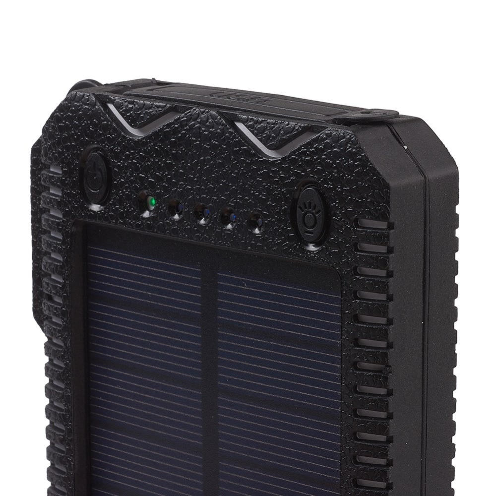 Portable Dual USB Car Jump Starter Solar Battery Charger External Battery Pack Phone Charger Power Bank Chargers