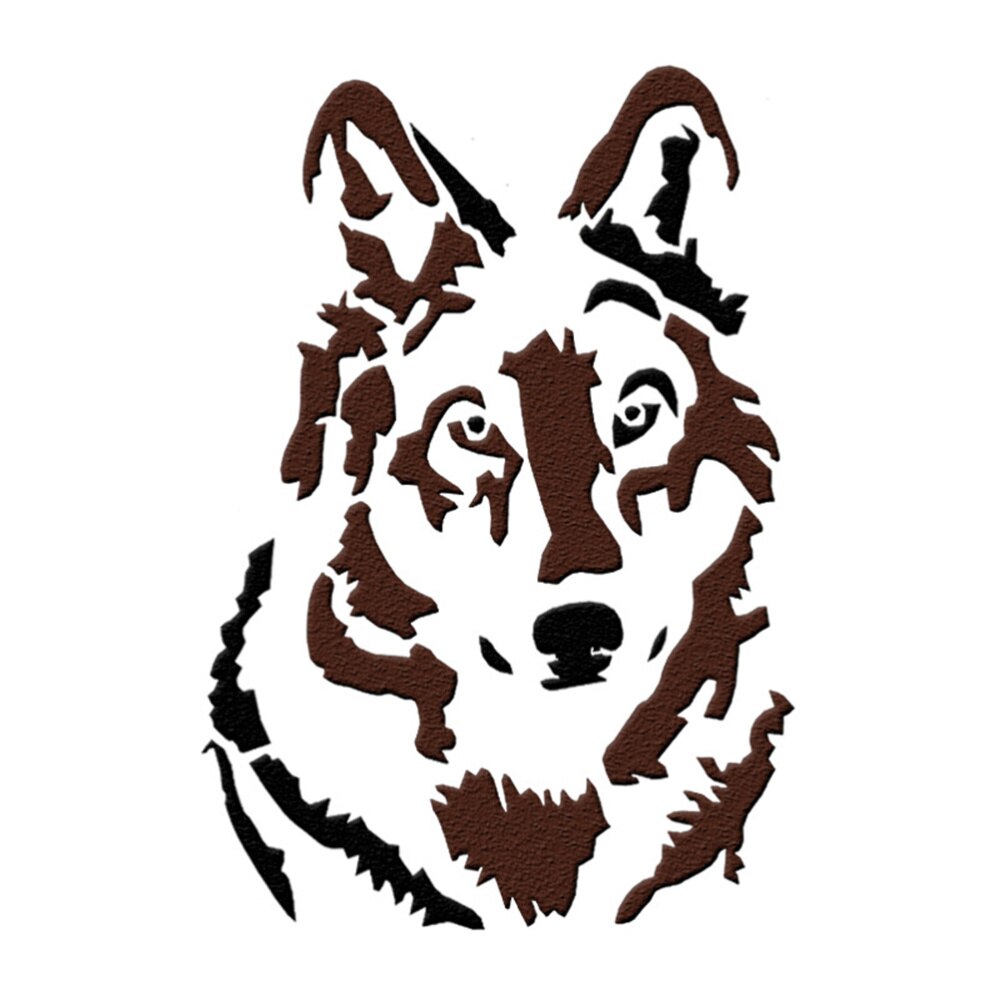 5pcs Multifunctional Chic Hollow out Plastic Wolf Pattern Painting Stencil Friends Co-worker Family: Default Title