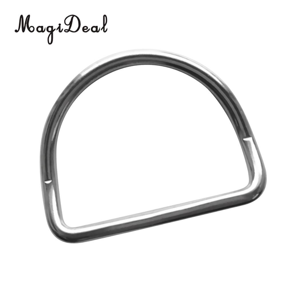 MagiDeal nurkowanie akcesoria robić użytku morskiego 316 nurkować zgięty D pierścień ze stali nierdzewnej