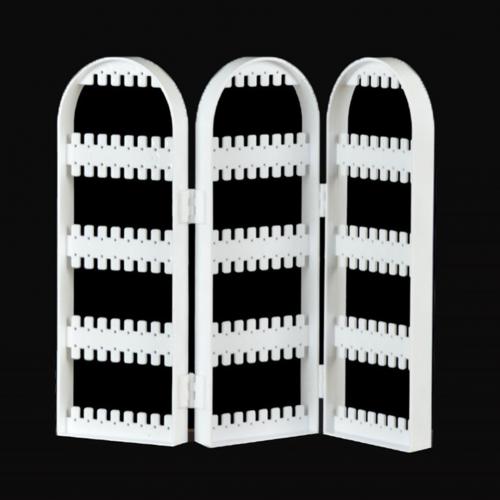 Women Jewelry Organizer Lady Necklace Stud Earrings Holder Hole Showcase Jewelry Display Rack Organizer porta joia joyeros: 3 Fans White