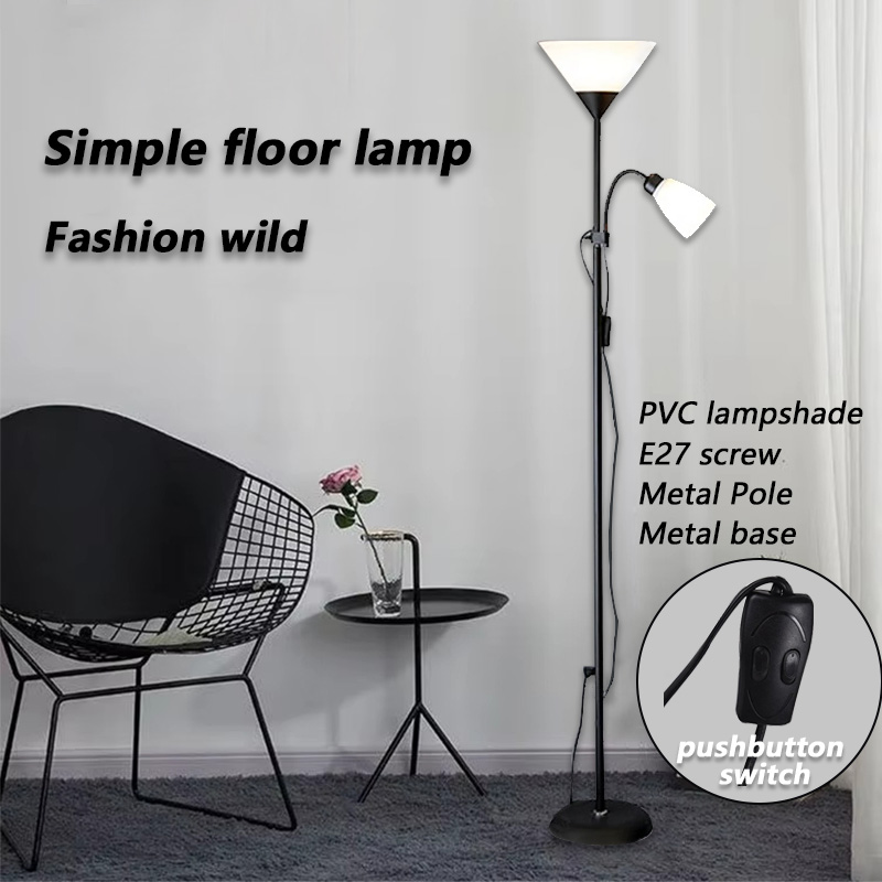 220v moderne indendørs gulvlamper  e27 skruer ind arbejdsværelse soveværelse stue belysning trykknap enkel led dekorativ lampe
