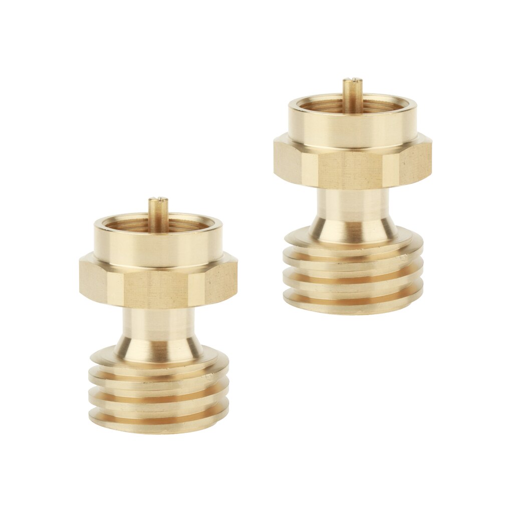 2xUniversal Brass Gas Bottle 1 lb to 20 lb Propane Tank Adapter Converter
