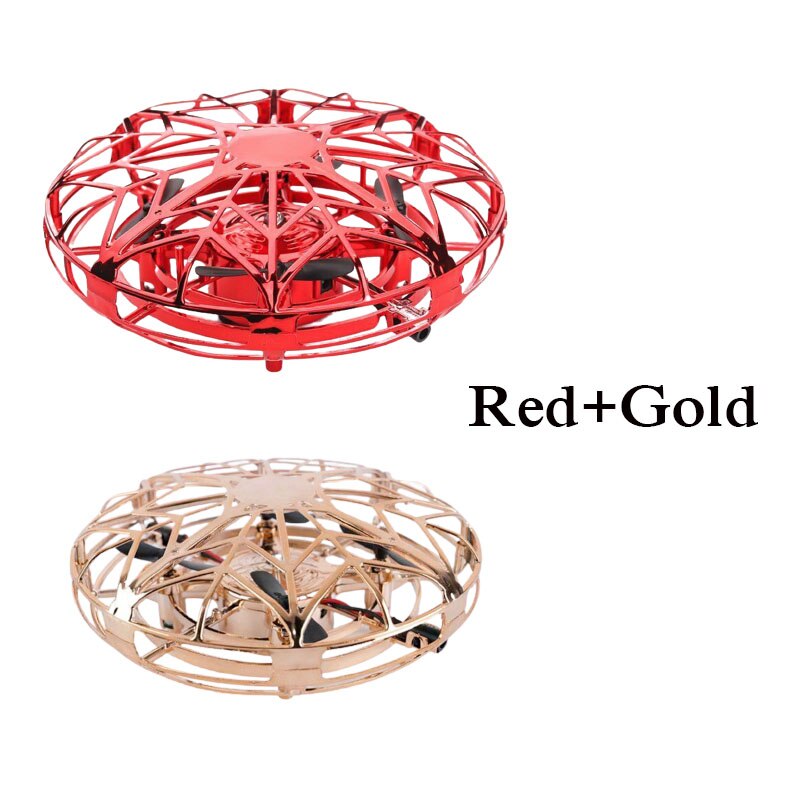 Mini UFO Drohne Anti-kollision Fliegen Hubschrauber Magie Hand UFO Ball Flugzeug Sensing Induktion Drone Kind Elektronische Spielzeug: red and gold