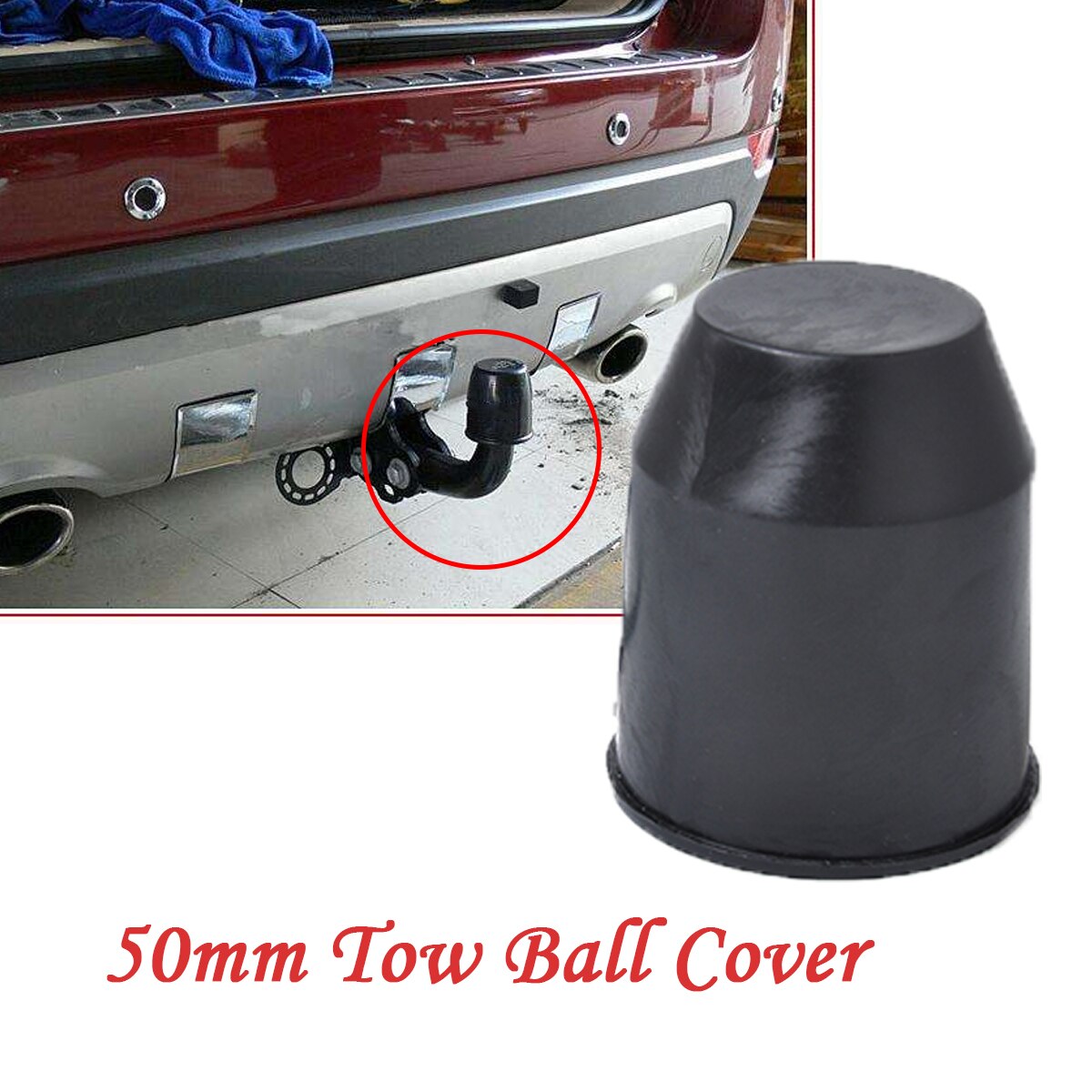 1Pcs Universal 50MM Trailer Tow Bar Ball Cover Cap Towing Hitch Towball Trailer Protection Cap Car Styling Accessories