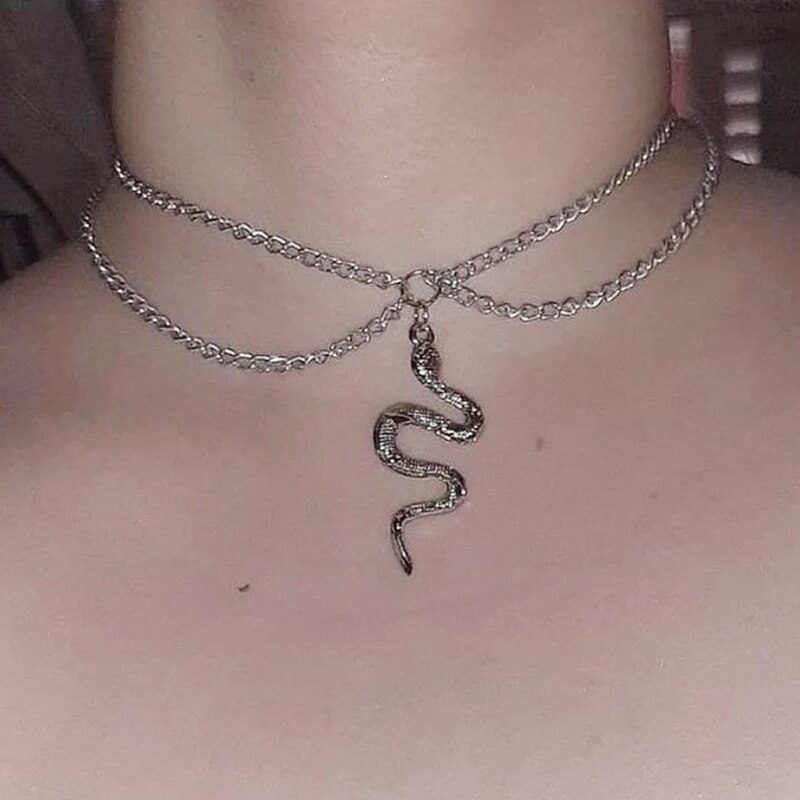 Punk Gold wielowarstwowa pszenica słońce naszyjnik wąż dla kobiet w stylu Vintage 2021 łańcuszek wisiorek Choker biżuteria prezenty ślubne INS Trendy: OV55021