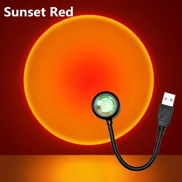 USB Sunset Light Telefono cellulare Autofotografia Luce LED Arcobaleno Neon Luce notturna Proiettore Fotografia Parete Atmosfera Luce: Rosso