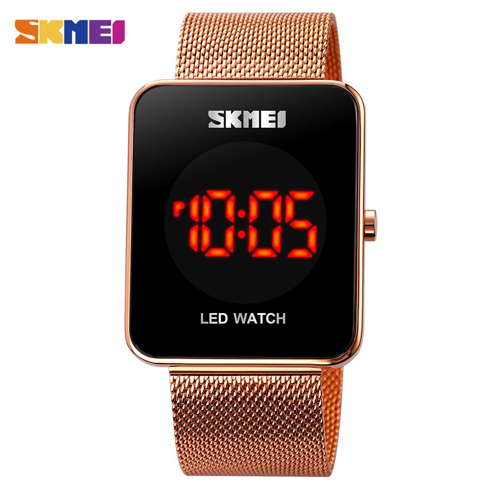 Skmei Led Tijd Datum Display Waterdicht Man Klok Japan Digitale Beweging Rvs Heren Horloges Relogio Masculino 1900: Rose Gold