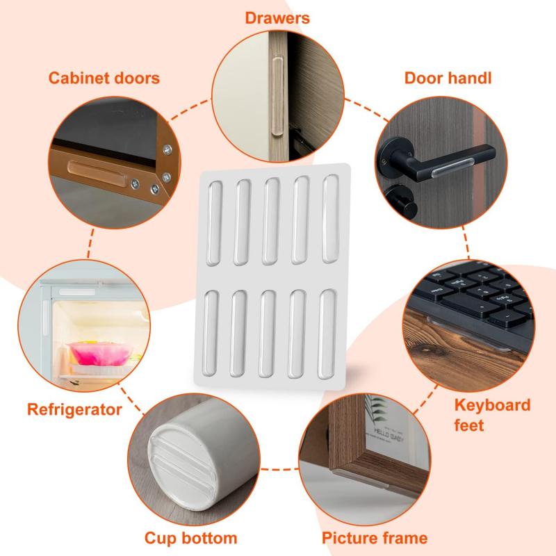 100~10PCS Door Stops Self adhesive Silicone Rubber Pads Cabinet Bumpers Rubber Damper Buffer Cushion Furniture Hardware