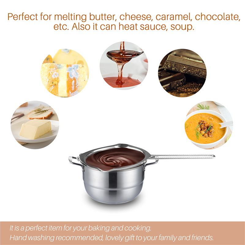 Long Handle Wax Melting Pot, DIY Scented Candle Soap Chocolate Butter Melting Pot Handmade Soap Chocolate Stainless Steel