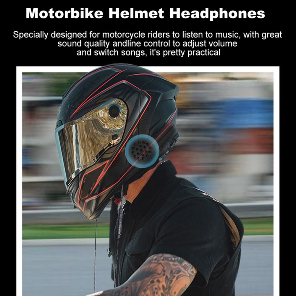 T33 Motorhelm Headset 3.5Mm Jack Wired Koptelefoon Muziek Hoofdtelefoon Met Handsfree Voor Motorrijder