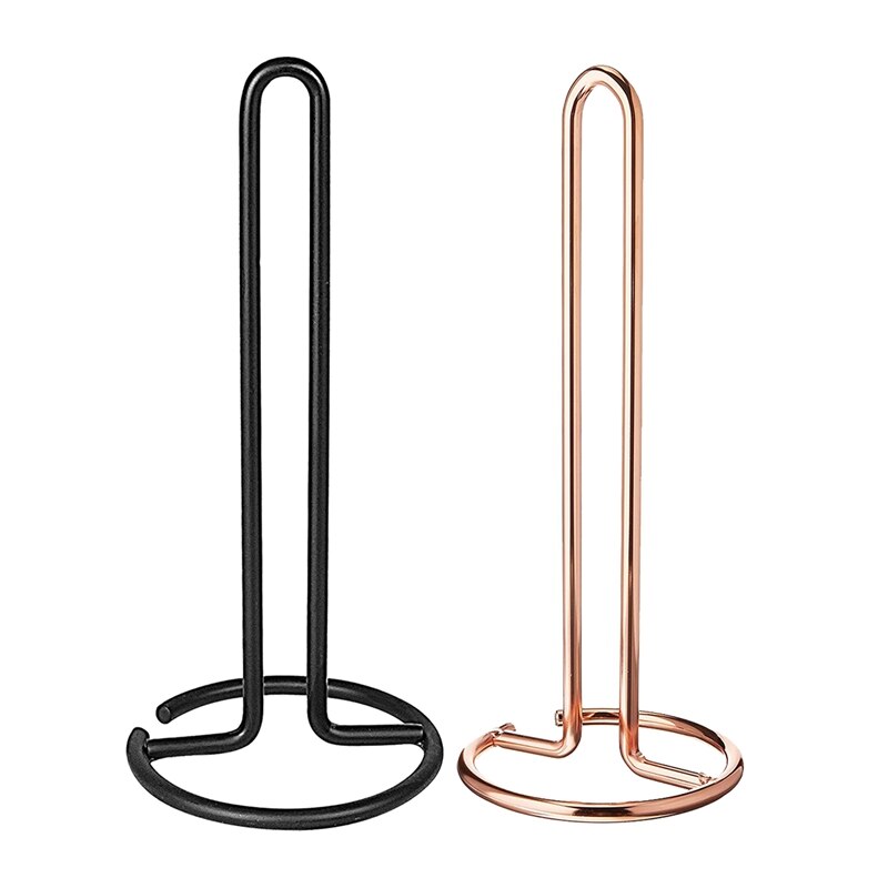 Wrought Iron Tissue Holder Suitable for Dining Table Kitchen Toilet Roll Holder Vertical Tissue Storage Rack Black