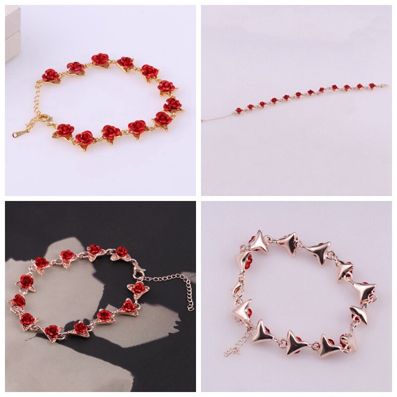 Pulsera romántica de rosas para dama de honor, joyería encantadora, del Día de la madre para mujeres y niñas