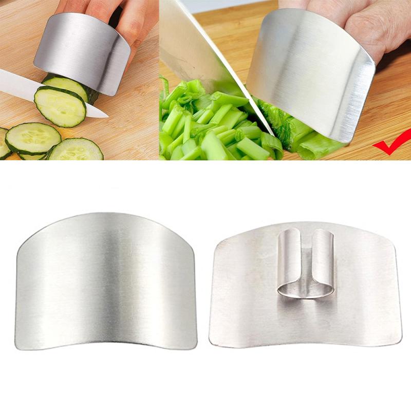 1 Uds protección para dedo no lastimar a corte de mano de acero inoxidable Protector de cuchillo de corte de dedo protección herramientas de cocina