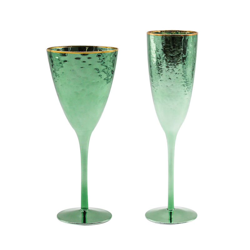 Retro Emerald Glas Luxe Nordic Phnom Penh Electroplated Ins Rode Wijn Glas Grote Capaciteit Drinken Gold Champagne Cup Beker