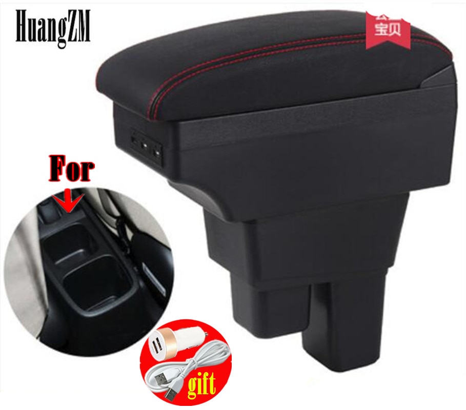 Centre Console Storage Box Armrest For Honda Fit Jazz Arm Rest Rotatable