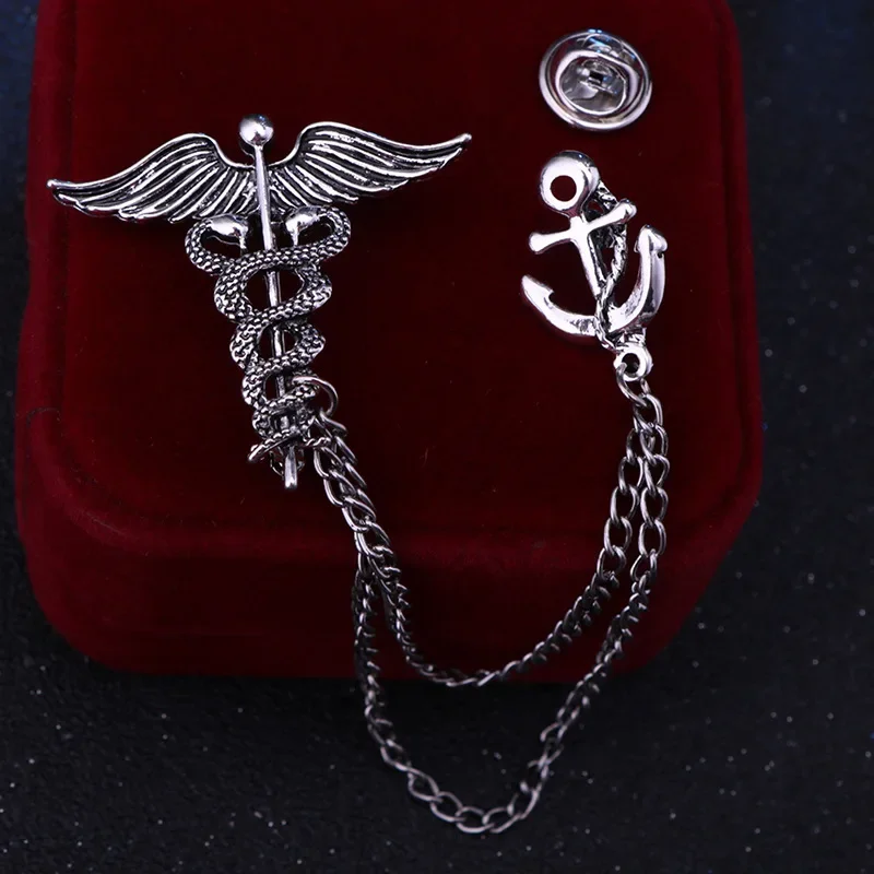 Ich-Remiel retro Engel FlüGel männer Abzeichen Brosche Stift Schlange Broschen Revers Medaille Frauen Hemd Kragen Kleidung & zubehör: rot