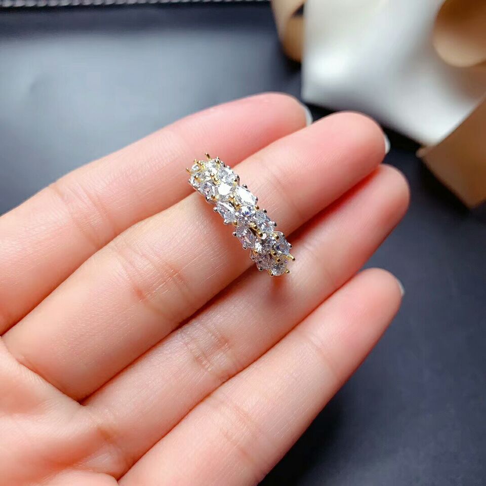 Meibapj 3Mm Moissanite Diamond Ring Voor Vrouwen 925 Sterling Zilver Fijne Bruiloft Sieraden