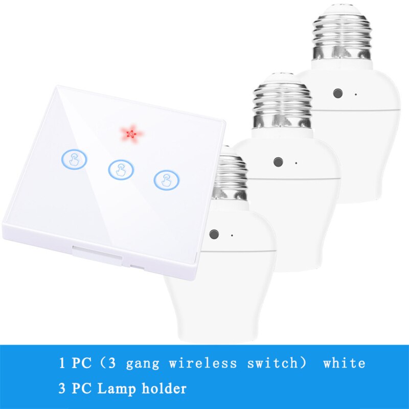 Lâmpada inteligente e26 e27 433mhz painel de parede controle remoto rádio freqüência inteligente interruptor luz toque sem fio casa acessórios: 08
