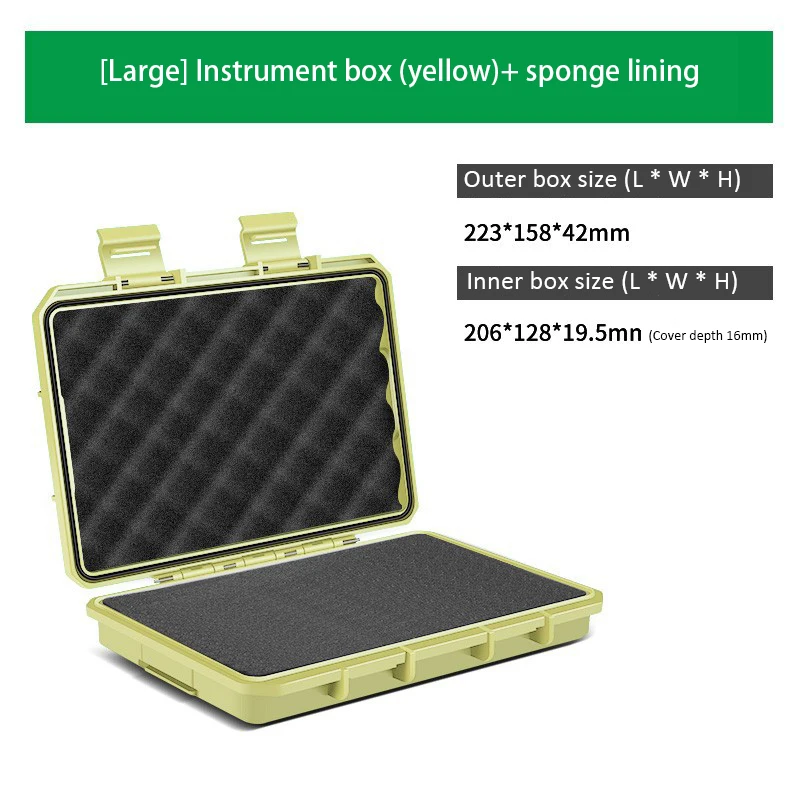 1PC waterdichte opbergkoffer draagbare hardware gereedschapskist met spons verzegeld schokbestendig veiligheid bescherm apparatuur doos gereedschap organisator: Paars