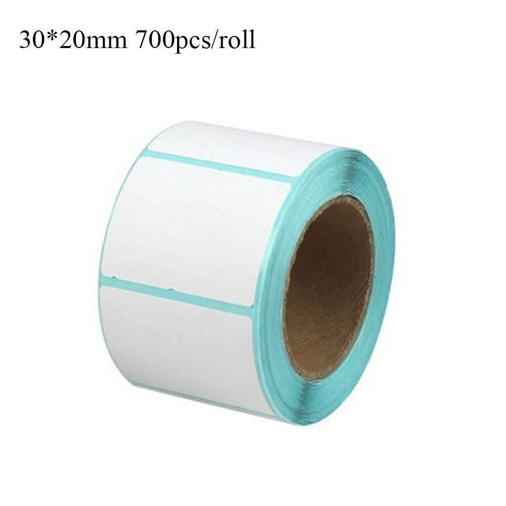 1000/700 kpl valkoinen liimapaperi lämpötarra tarra paperi supermarket hinta tyhjä etiketti suoratulostus vedenpitävät tarrat: 30 x 20mm 700 kpl