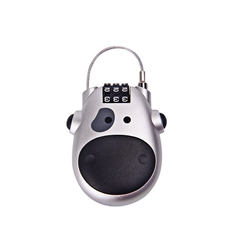 Cartoon code lock telescopic wire rope lock bicycle motorcycle helmet lock steel cable code lock travel luggage lock