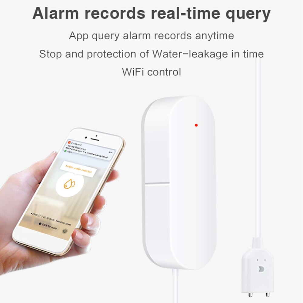 Wifi Water Lekkage Detector Waterlek Sensor Draadloze Water Level Detector Waterlek Alarm Sensor Home Waterdichte Slimme Afstandsbediening