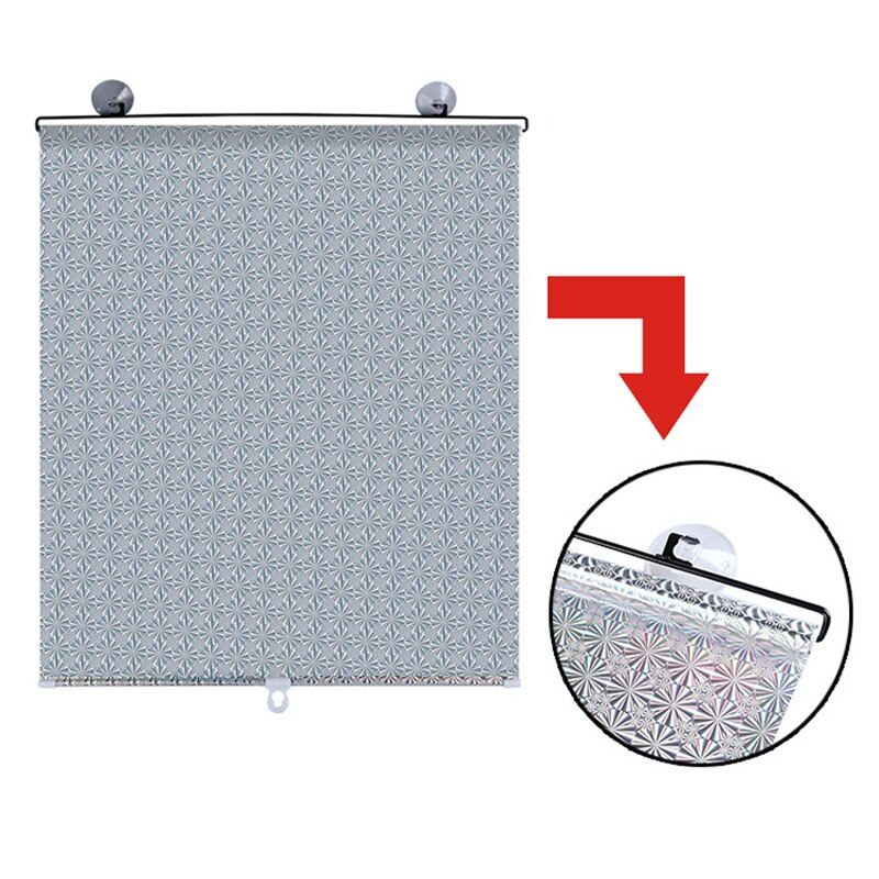 Rolgordijnen Zuignap Zonnescherm Verduisteringsgordijn Auto Slaapkamer Keuken Kantoor Venster Zonwering Gordijnen Nail-Gratis: Silver / 40x60cm