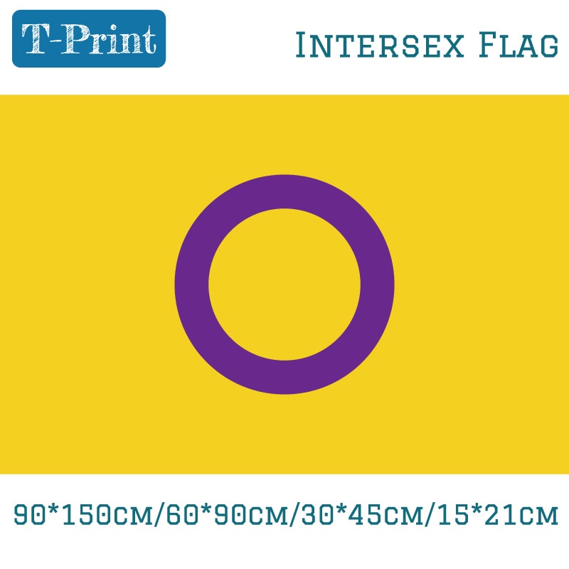 60*90 cm 15*21 cm 90*150 cm Intersex Pride Vlag 3 * ft Digital Printing 30*45 cm Auto Vlag