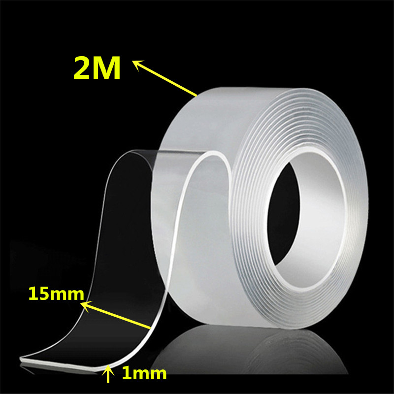 Nano doppelseitiges Klebeband spurloser Haken kleber Acryl doppelseitiges Klebeband transparentes magisches Klebeband wasserdichter Nano kleber/5m: Violett