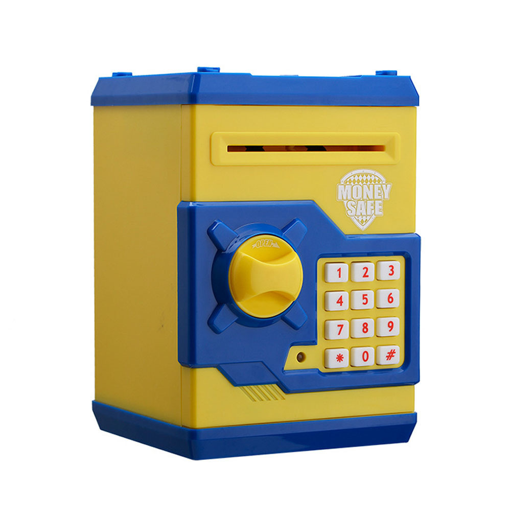 Mini tegneserie multifunktionel flash kan indstille kodeord børns puslespil plast pengeautomat legetøj sikkert: Gul
