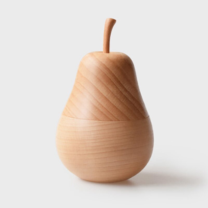 Wood Toothpick Storage Black Walnut Toothpicks Organizer Small Pear Shape Fruit Fork Jar Container Modern Kitchen Items