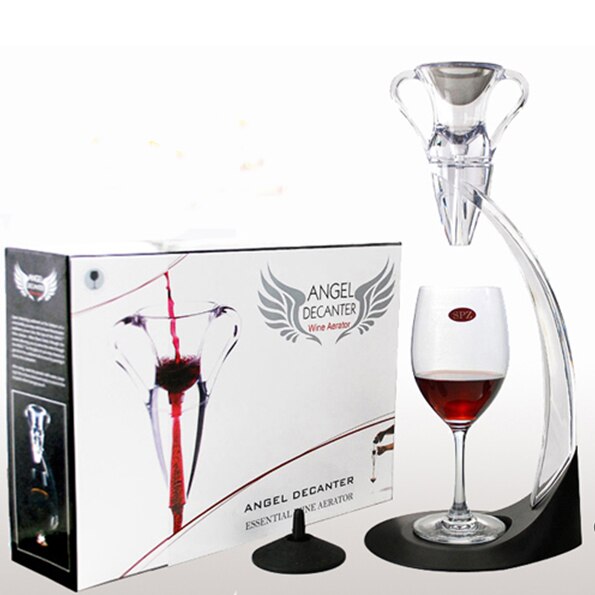Decantador de vino de Ángel con soporte, conjunto de accesorios para vino: Model 14