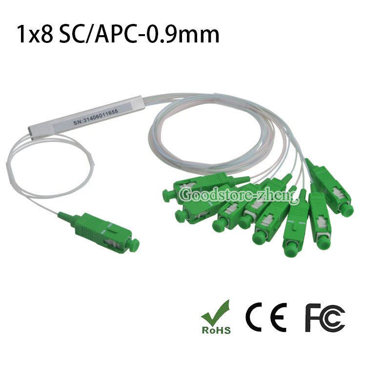 1x8 SC/APC Fiber Optic PLC Splitter Fiber splitters Fiber pigtails SC APC