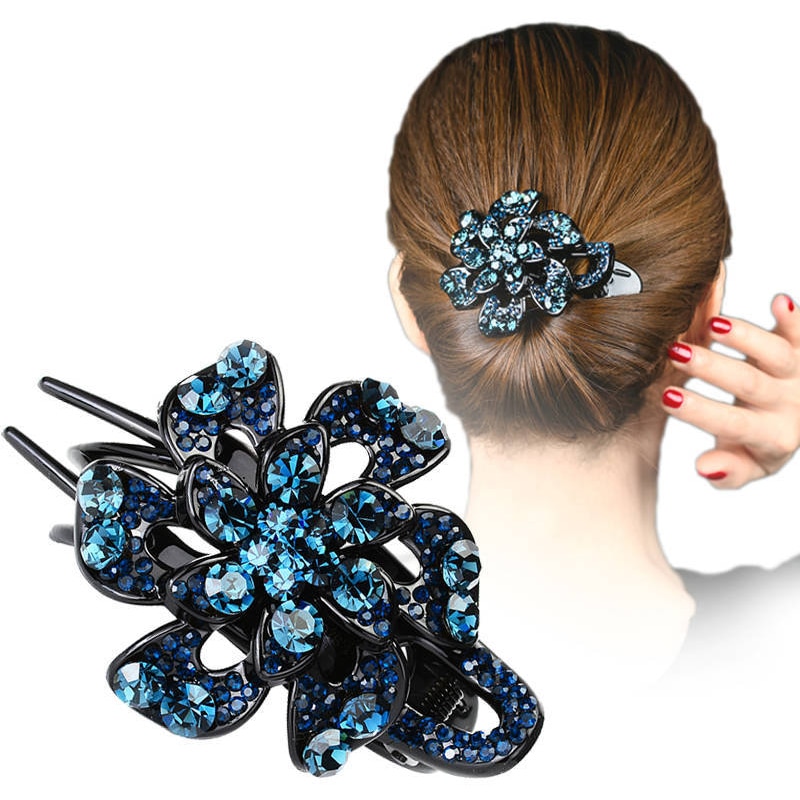 11 Kleuren Hollow Bloemen Haar Clip Barrette Bloem Strass Haarspeld Mode Haaraccessoires Vrouwen Sieraden Haar Klauw Hoofddeksels