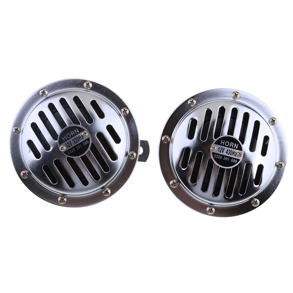 Auto Car Super Horns Chrome Plated Horns 12Volt, Low And High Tone,1pair