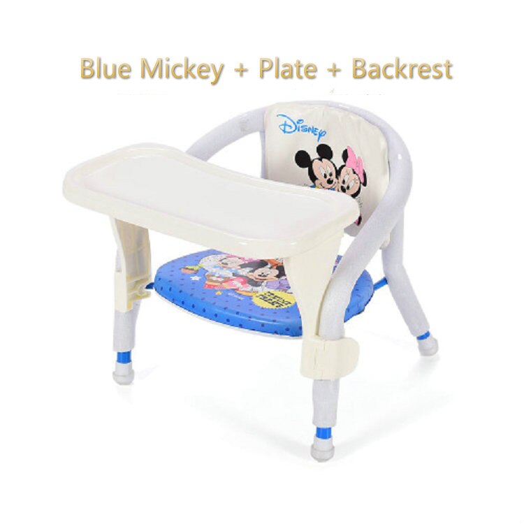 Kinderen stoel met plaat baby eten tafel Baby kruk kind eten stoel terug: Blue luxury
