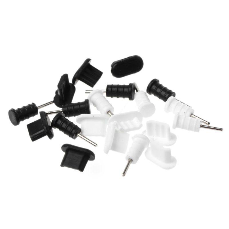 Conjuntos 10 Jacksets Cobrando Porta Micro USB Proteção Plugue de 3.5mm do Fone de ouvido À Prova de Poeira Cartão SIM Ferramenta De Remoção para Android Inteligente telefone